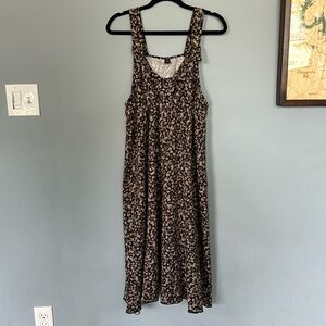 Midi to Maxi Overall Dress Disty Floral Plus Size Curve Line Boho Coquette 0XL